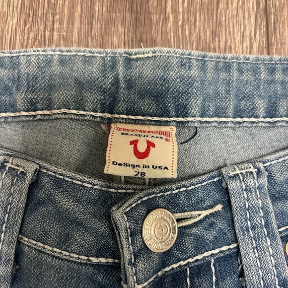 True Religion Shorts Women 28 Blue Denim Julie Bermuda Knee Length USA - Picture 4 of 7